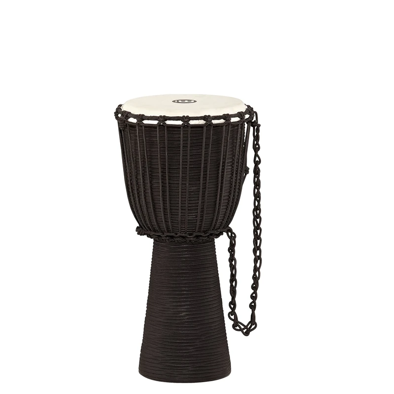 Meinl Percussion Rope River Djembe - Medium Sized Handdrum - With Goat Head - Diameter 10 Inches - Mahogany, Black (HDJ3-M)