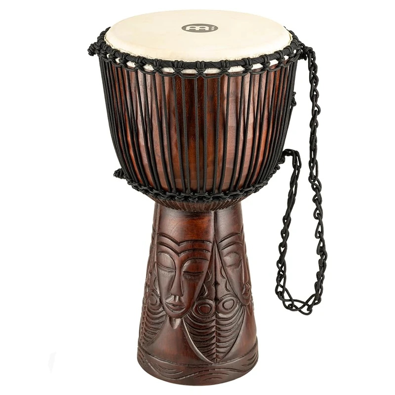 Meinl Percussion African Style Djembe - Large Handdrum - With Goat Head - Diameter 12 Inches - Mahogany, Brown (PROADJ4-L)