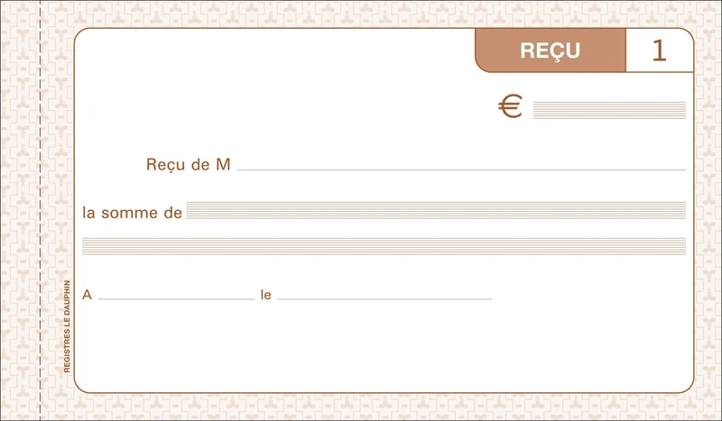 le dauphin - Ref. 1202D - Lot of 10 RECEIVED notebooks - carbonless paper - duplicate (1 original and 1 copy) - 50 sheets - size 10.5 x 18 cm - varnished cover