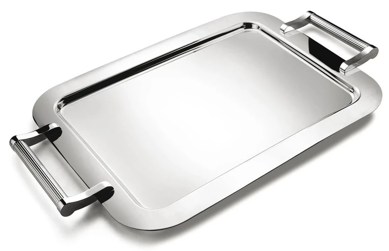 Zilverstad Tray Rectangular, Small, Steel, Silver, 36.3 x 57.7 x 4 cm