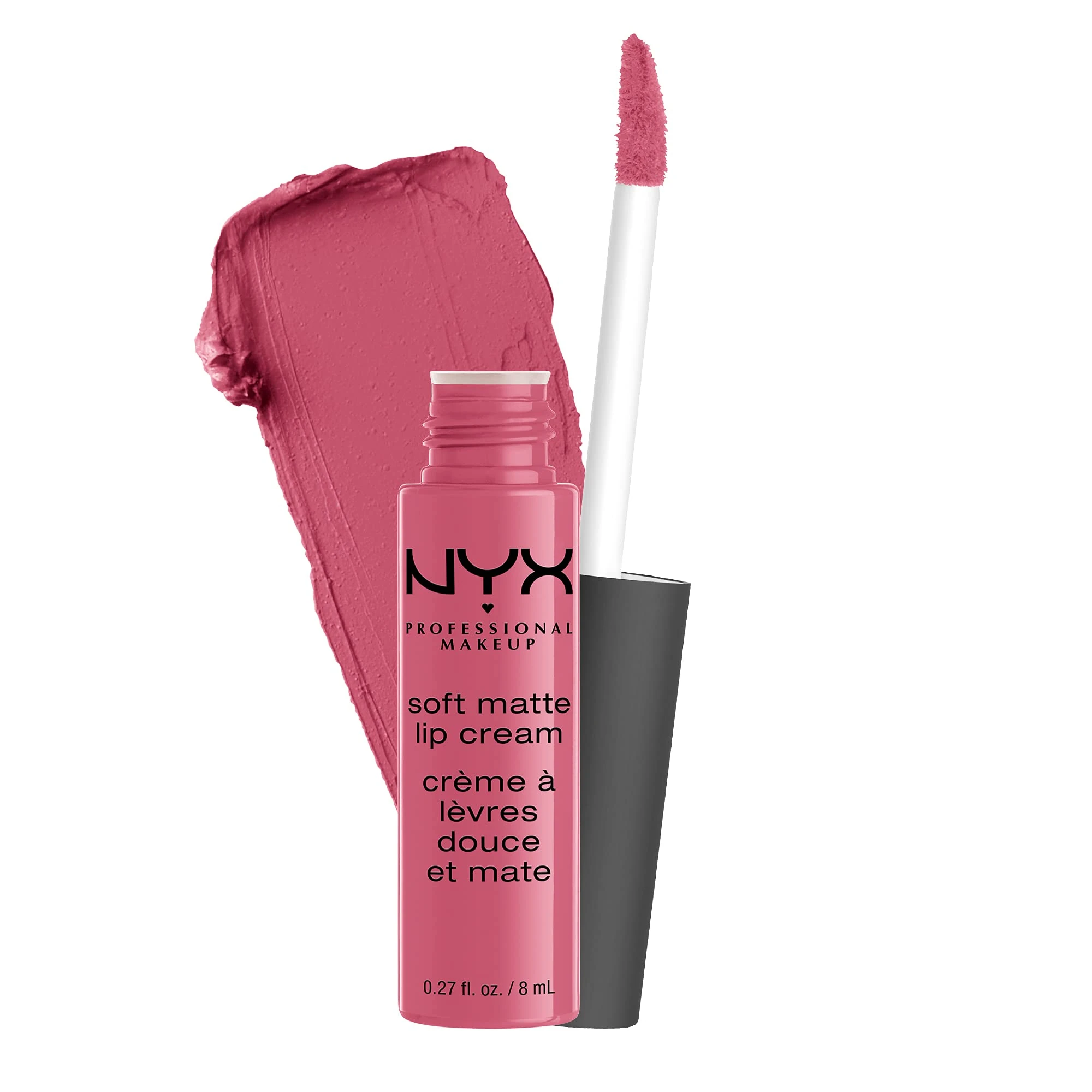 NYX Professional Makeup Soft Matte Lip Cream, Creamy and Matte Finish, Highly Pigmented Colour, Long Lasting, Vegan Formula, Shade: Milan