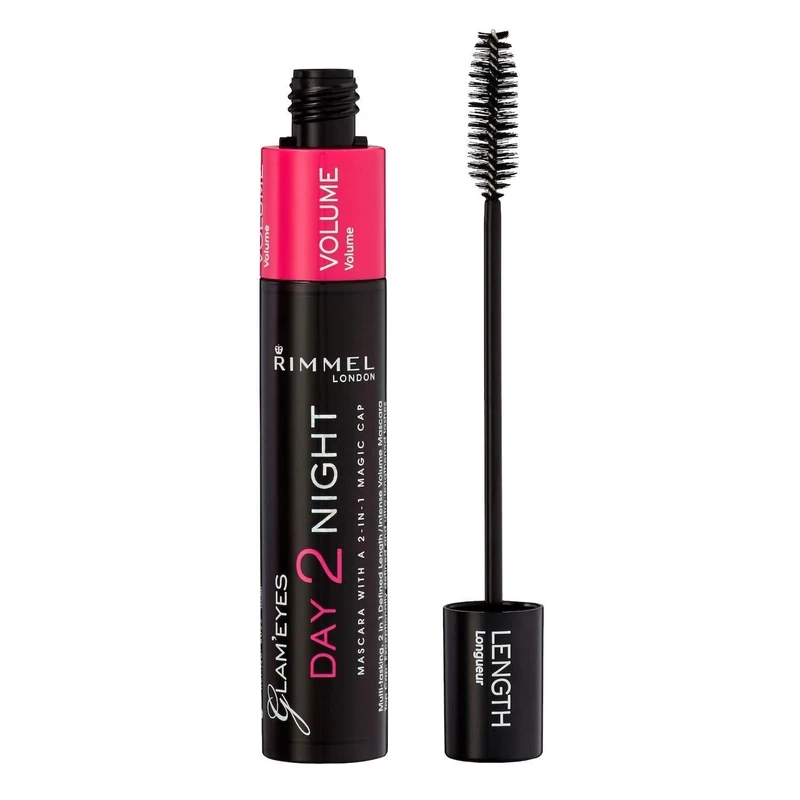 Rimmel Glam Eyes Day to Night Mascara - 2 Looks in 1, Black, 9.5 ml