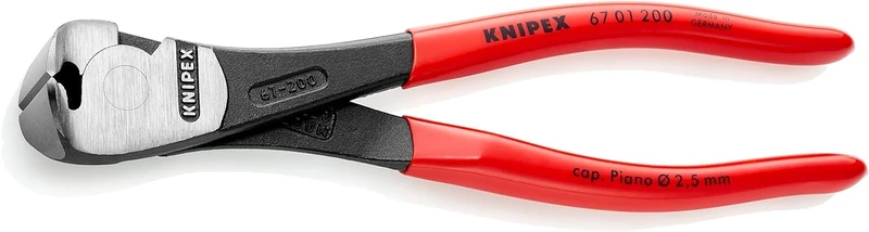KNIPEX High Leverage End Cutting Nipper Self-Service Card with Plastic Coating 200 mm, 67 01 200 SB