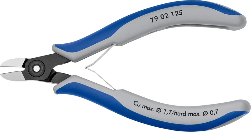 Knipex Precision Electronics Diagonal Cutter burnished, with multi-component grips 125 mm (self-service card/blister) 79 02 125 SB