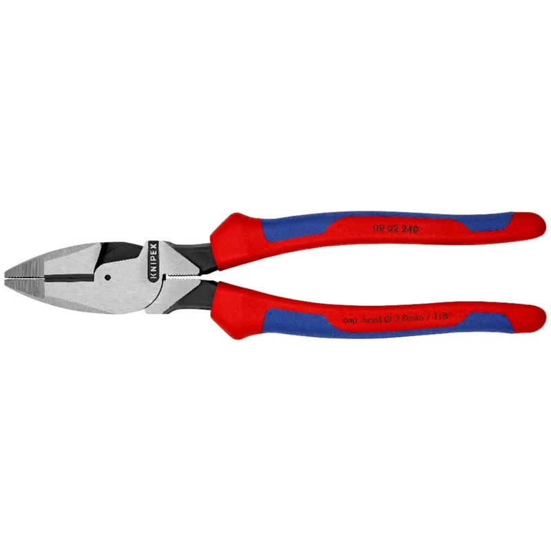 KNIPEX Lineman's Pliers American Style Self-Service Card with Comfort Handles 240 mm, 09 02 240 SB