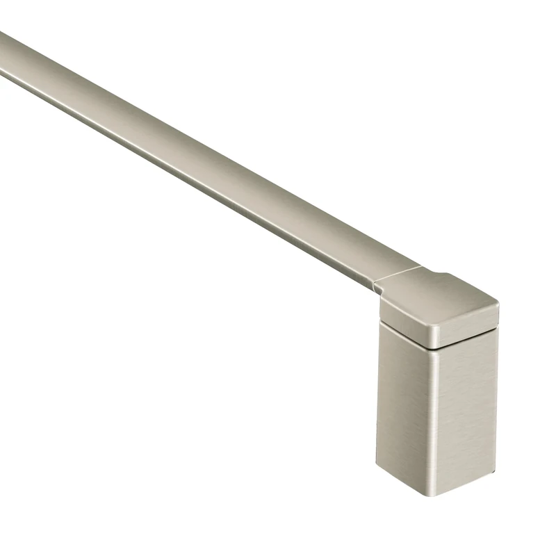 Moen YB8824BN 90 Degree Modern 24-Inch Single Bathroom Towel Bar, Brushed Nickel, 24 Inch