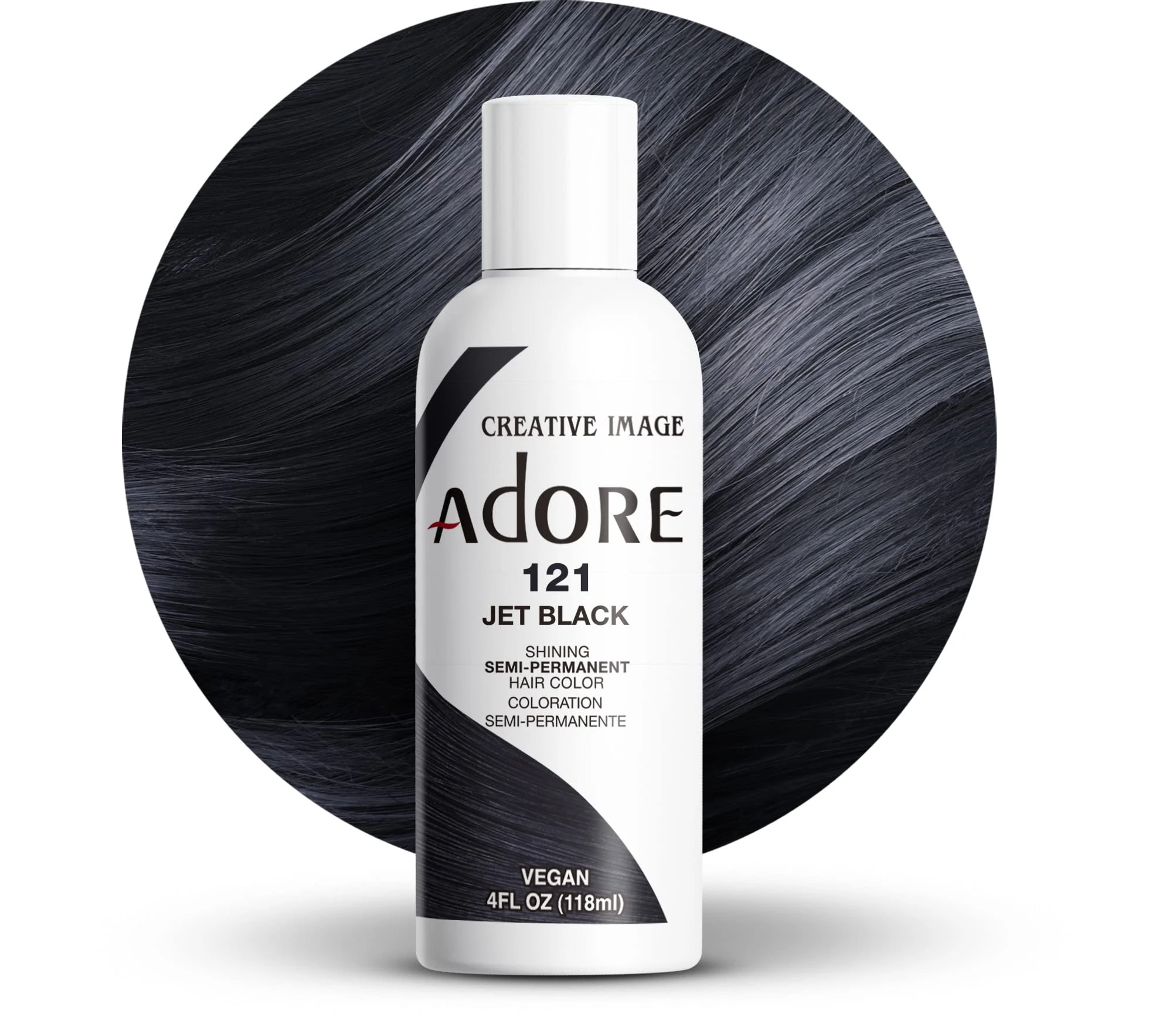 Adore Shining Semi Permanent Hair Colour, 121 Jet Black