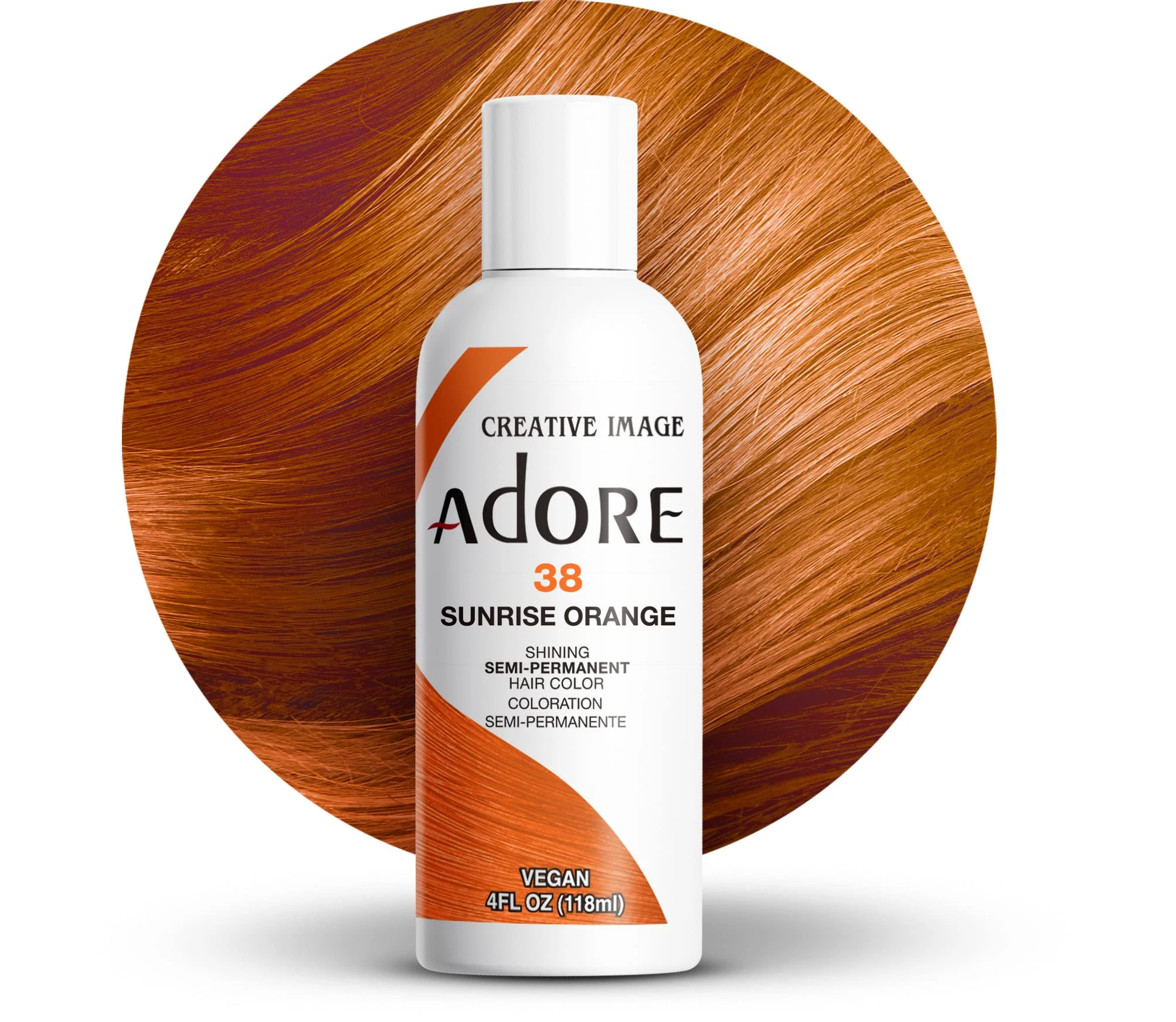 Adore Shining Semi Permanent Hair Colour, 38 Sunrise Orange