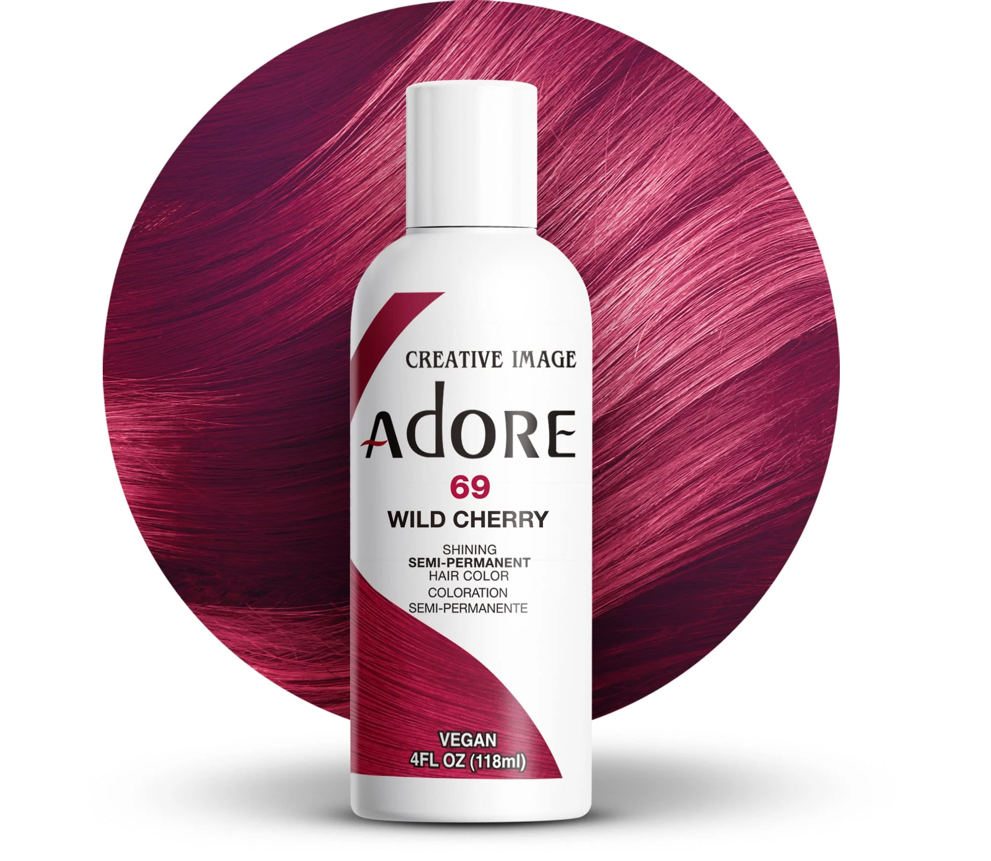 ADORE COSMETICS Shiny Semi-Permanent Hair Dye - Wild Cherry - 118ml