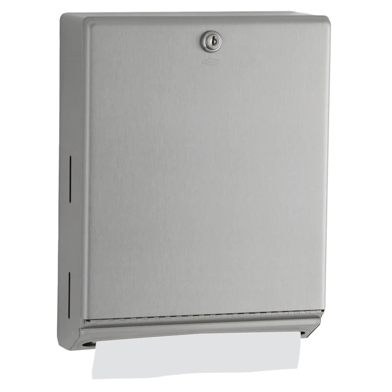 Bobrick Washroom Equipment B-262 Bobrick 262 Surface-Mounted Paper Towel Dispenser, 10 3/4 x 4 x 14, Satin Stainless Steel - Image 1