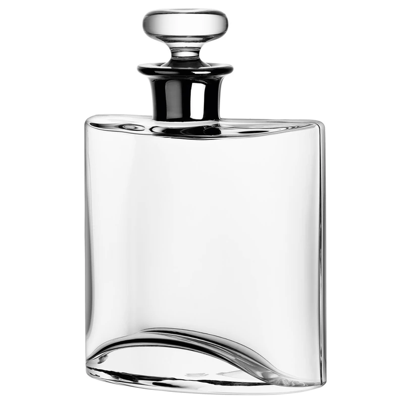 LSA International Flask Decanter 0.8L Clear/Platinum Neck| 1 Unit | Mouthblown & Handmade Glass | FL02 - Image 1