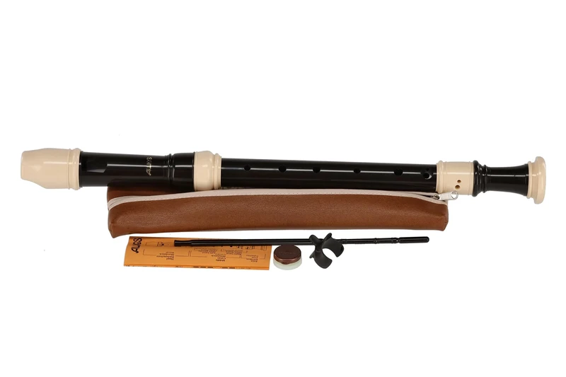 Aulos F-Alt Recorder Bel Canto 309A, flute (baroque fingering, complete with bag, wiper, grease box and fingering chart, synthetic resin), dark brown