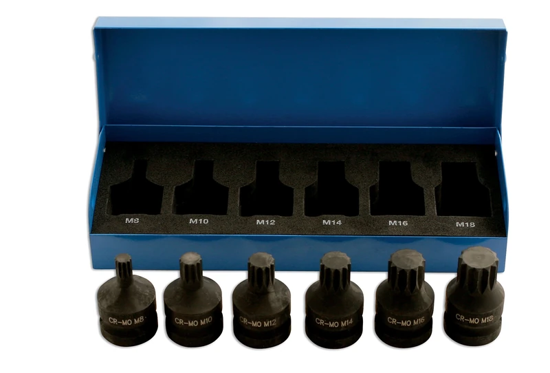 Laser 4939 Impact Spline Socket Bit Set 1/2"D 6pc - Image 1