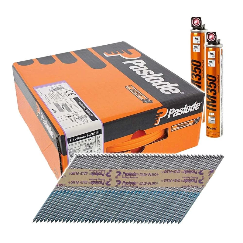 TIMCO IM350 / IM350+ Galv Plus Nail Fuel Pack 90mm x 3.1 ST (2200 Pack), Silver