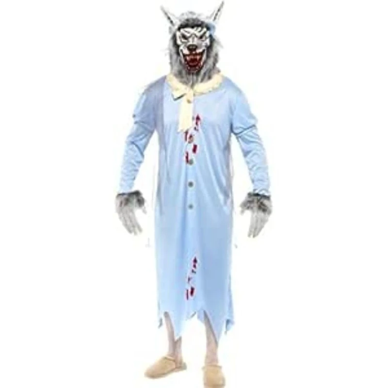 Smiffys Big Bad Wolf Granny Hat Smock Mask - Image 1