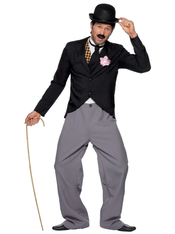 Smiffys 20s Star Costume, Black with Jacket, Trousers, Mock Waistcoat and Tie, Icons & Idols Fancy Dress, 1920s Dress Up Costumes, World Book Day