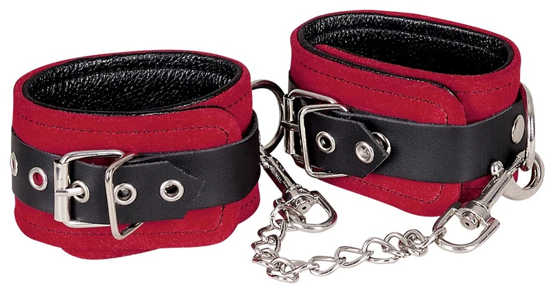 Orion Red Leather Ankle Cuffs