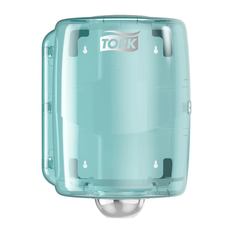 Tork Centrefeed Dispenser White and Turquoise W2, Robust Design, Performance Range, 44.7 cm x 32.8 cm x 30.2 cm, 653000