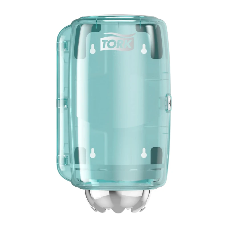 Tork Mini Centrefeed Dispenser Suitable for Tork Mini Basic Paper Wall Mounted Performance Design, White-Turquoise