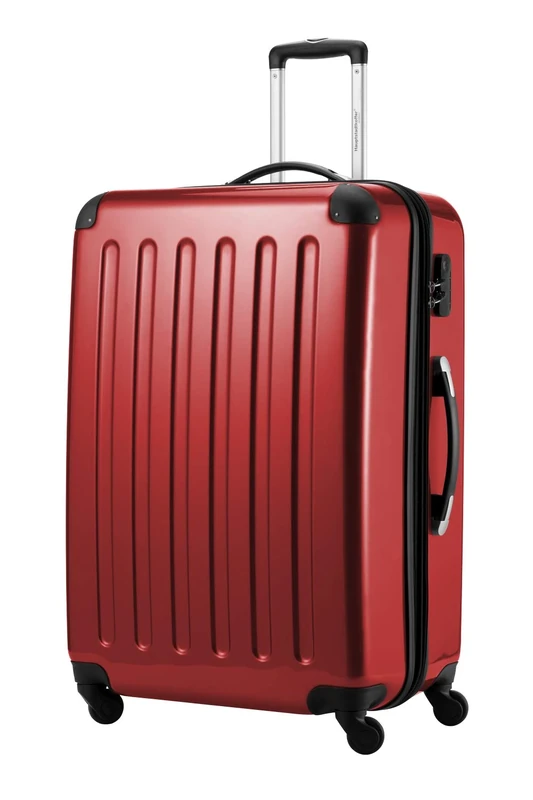 HAUPTSTADTKOFFER® · Hard-Side Suitcase RED high Gloss · Dimension ca. 75 x 52 x 32 cm + 4 cm Volume Expansion · max. 130 Liter Volume