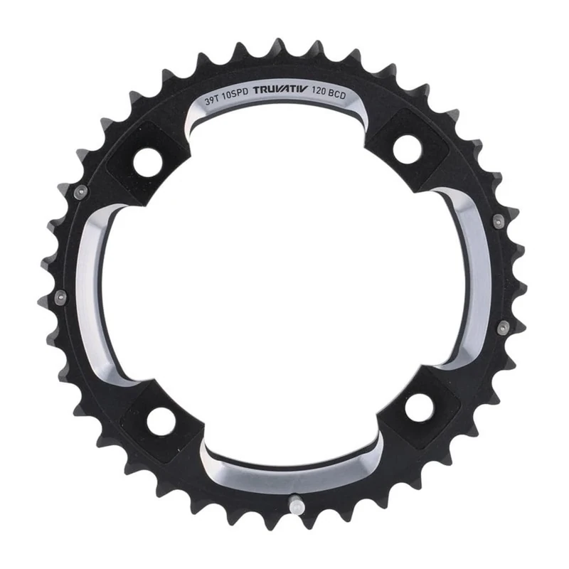 Truvativ Chainring MTB 39T 4 Bolt 120 mm BCD Aluminium L-Pin (GXP) Blast Black 2 x 10, 11.6215.188.260