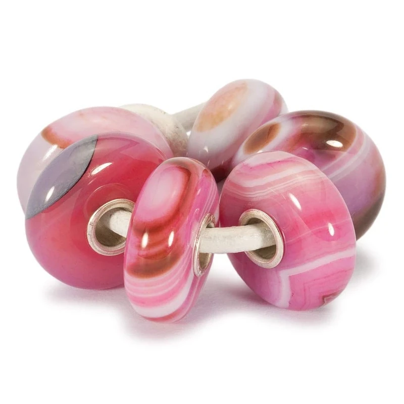 Trollbeads Gemstone Bead Pink Striped Agate Kit