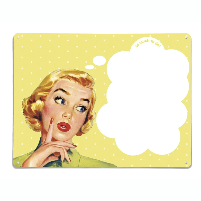 The Metal Art Company 75 x 55 cm So Much to Do Stove Enameled Mild Steel, Yellow