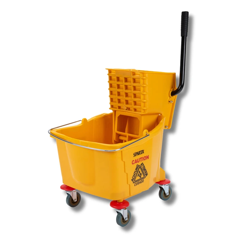 CFS CFS 3690404 Commercial Mop Bucket With Side Press Wringer, 35 Quart Capacity, Yellow