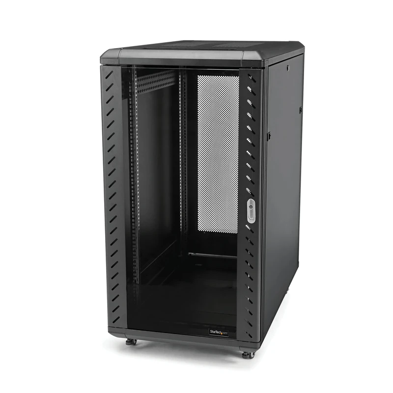 StarTech.com 4-Post 25U Server Rack Cabinet, 19" Data Rack Cabinet for IT / Network Equipment, with Adjustable Mounting Rails