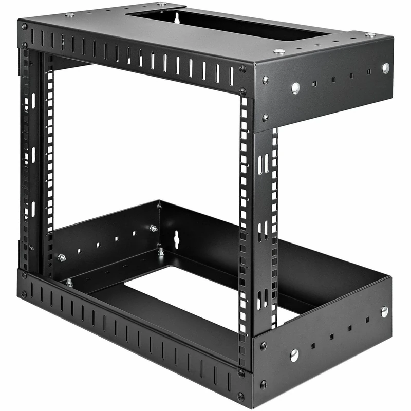 StarTech.com 2-Post 8U Heavy-Duty Wall Mount Network Rack, 19" Open Frame Server Rack with Adjustable Depth, Wall Mount Data Rack for IT / AV / Patch Panel / Computer Equipment (RK812WALLOA)