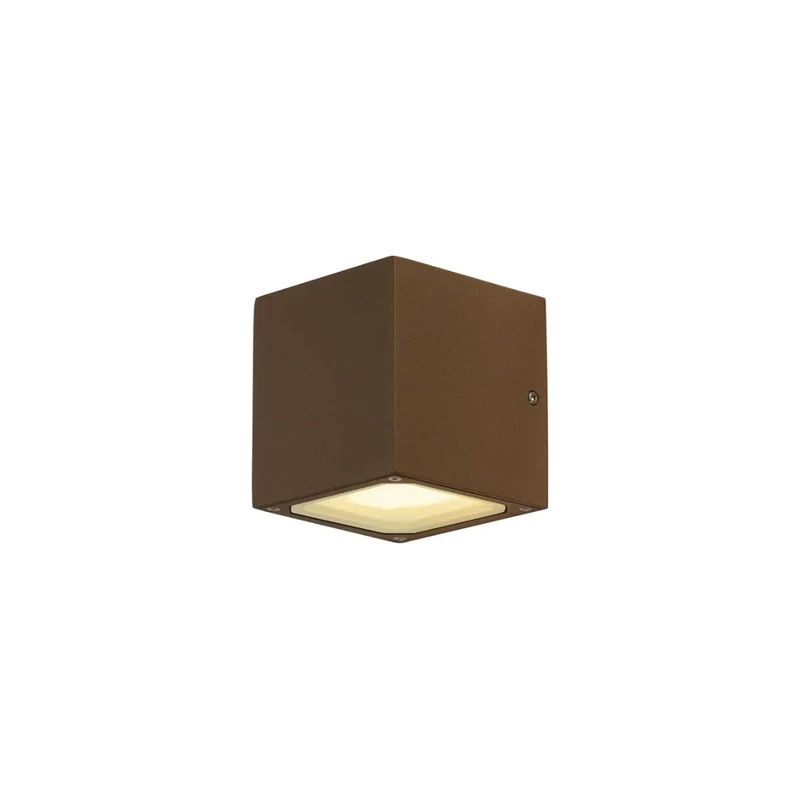 SLV Surface-Mounted Wall Light SITRA Cube/Illumination for Walls, Paths, entrances, LED Outdoor spot, Surface-Mounted Outdoor Light, Garden lamp / GX53 IP44 9W Rust