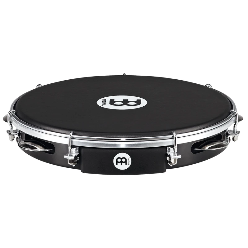 Meinl Percussion Traditional ABS Pandeiro - Frame Drum with Jingles - Diameter 10 Inches - Nappa Head - ABS Plastic / Steel, Black / Chrome Plated (PA10ABS-BK-NH)