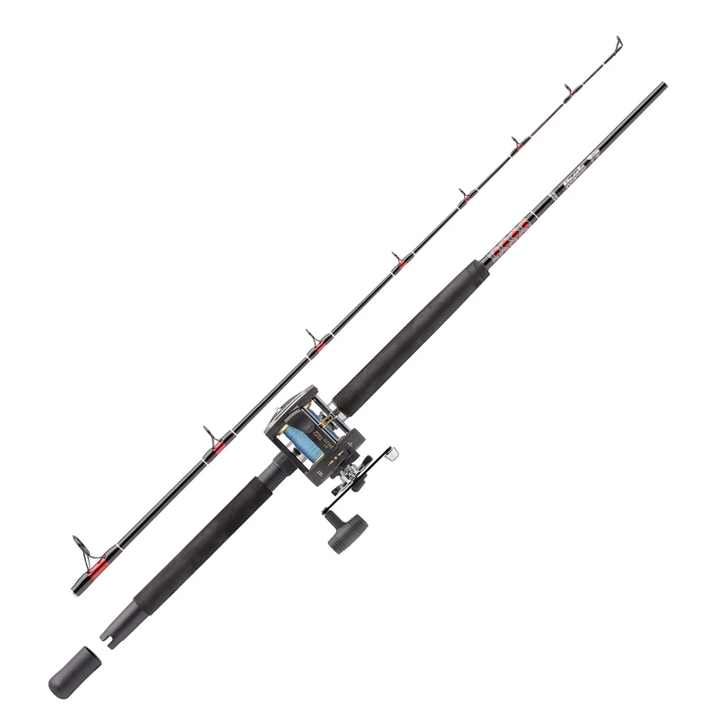 Abu Garcia Muscle Tip Boat Fishing Rod and Multiplier Reel Combo Set for Sea Fishing - Saltwater Cod, Bass, Pollack , Mackerel, 2.1m |15-40g, Assorted colors