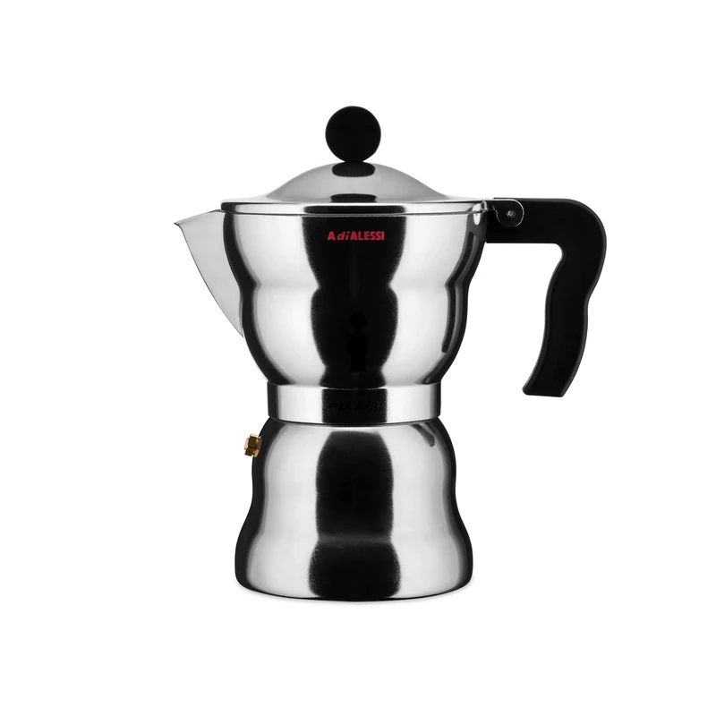 Alessi AAM33 / 6 - Design Espresso Coffee Maker, Aluminum Body, Handle and Knob in Thermoplastic Resin, 6 Cups