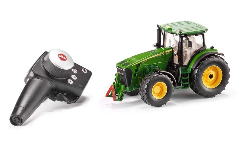 siku 6881, John Deere 8345R tractor, Radio controlled, 1:32, Includes remote control, Metal,Plastic, Green, Battery operated, Compatible with attachments