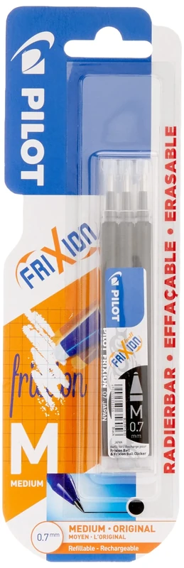 Pilot Frixion Erasable Rollerball Refills 0.7mm - Black Pack of 3