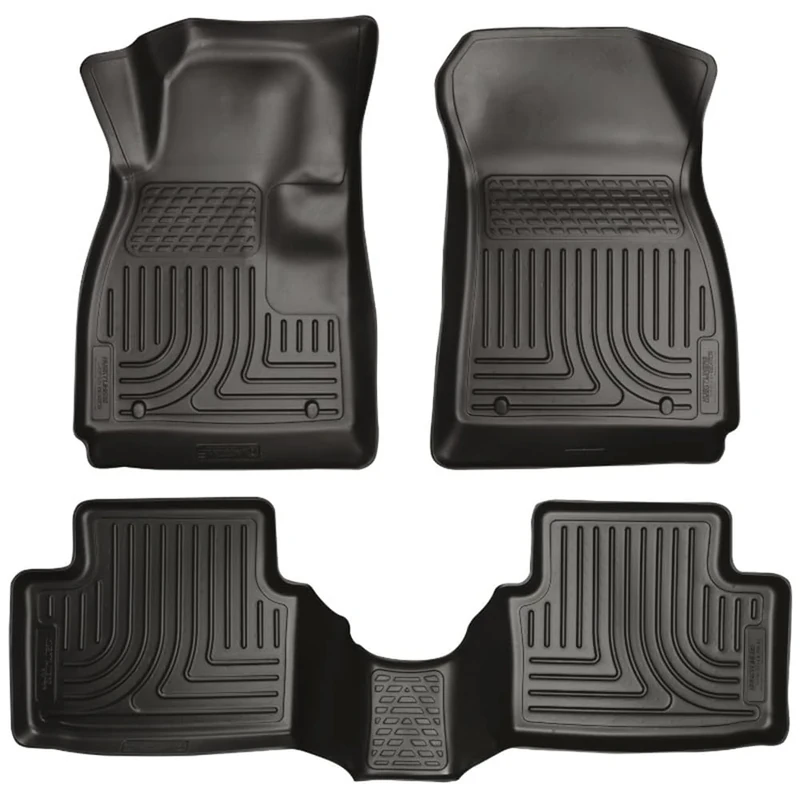Husky Liners | Weatherbeater Series | Front & 2nd Seat Floor Liners - Black | 98151 | Fits 2011-2017 Buick Regal 3 Pcs