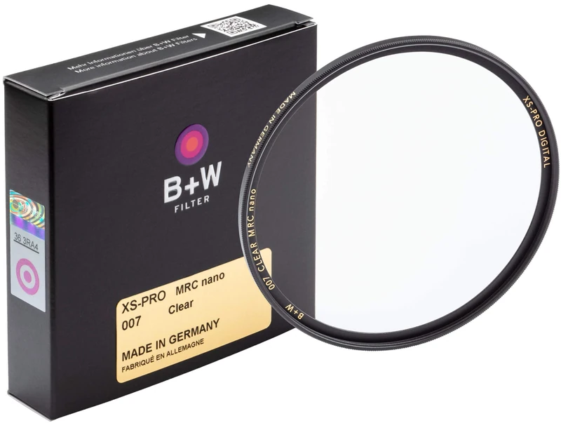 B+W 66-1066106 58mm 007M MRC Nano Coated Clear Glass Protection filter - XSPD Mount, Black
