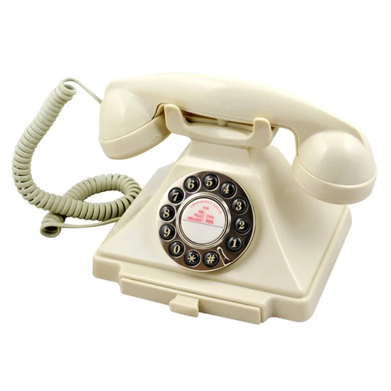 GPO Carrington Classic Retro Push-Button Phone with Pull-Out Tray, Traditional Bell RingTone, Ringer On/Off for Home, Office, Hotels- Ivory
