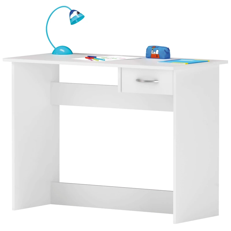 Demeyere Links - Practice 4 scrivania. Dim. 100,6x50,1x76,5h cm. Truciolare. Bianco., legno_composito