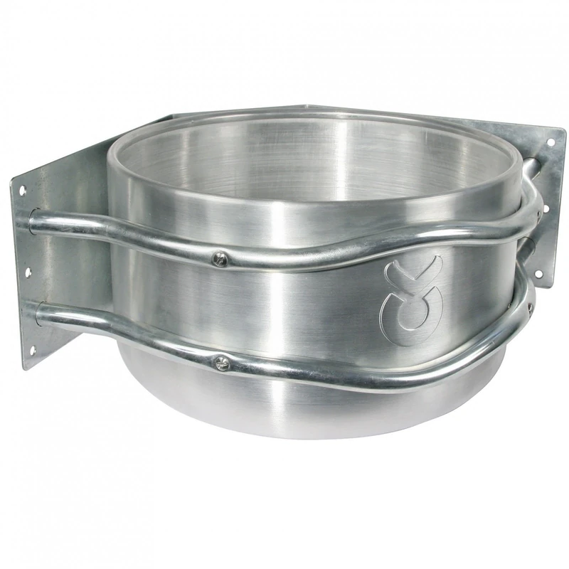 Kerbl 32496 Aluminium Feeding Trough approximately 18 Litres Corner Mount with Drain