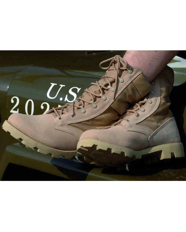 Mil-Tec US Army Desert, Combat Jungle Patrol, Men's Boots, tan Suede, Leather Khaki