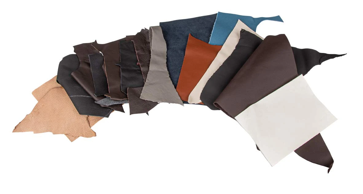 Rayher 8301500 Leather Scrap Material, Multi-Colour, 500 g, Leather Pieces, without harmful substances