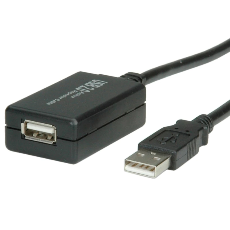 VALUE USB 2.0 Active Extension Cable with Repeater 12 m Black