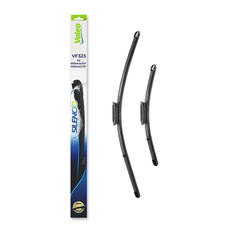 VALEO Silencio Wiper - VF323 - Kit of High Performance, Superior Road Visibility, Easy Installation Original Flat Blades 600mm/400mm - Front - Set of 2 Wiper Blades - 574364
