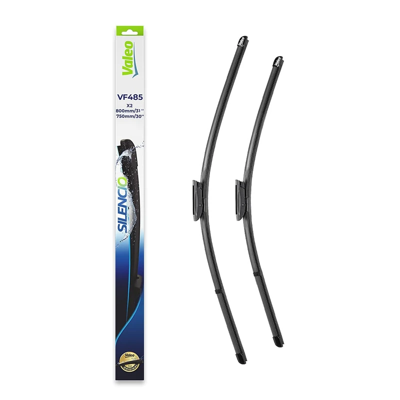 VALEO Silencio Wiper - VF485 - Kit of High Performance, Superior Road Visibility, Easy Installation Original Flat Blades 800mm/750mm - Front - Set of 2 Wiper Blades - 574685