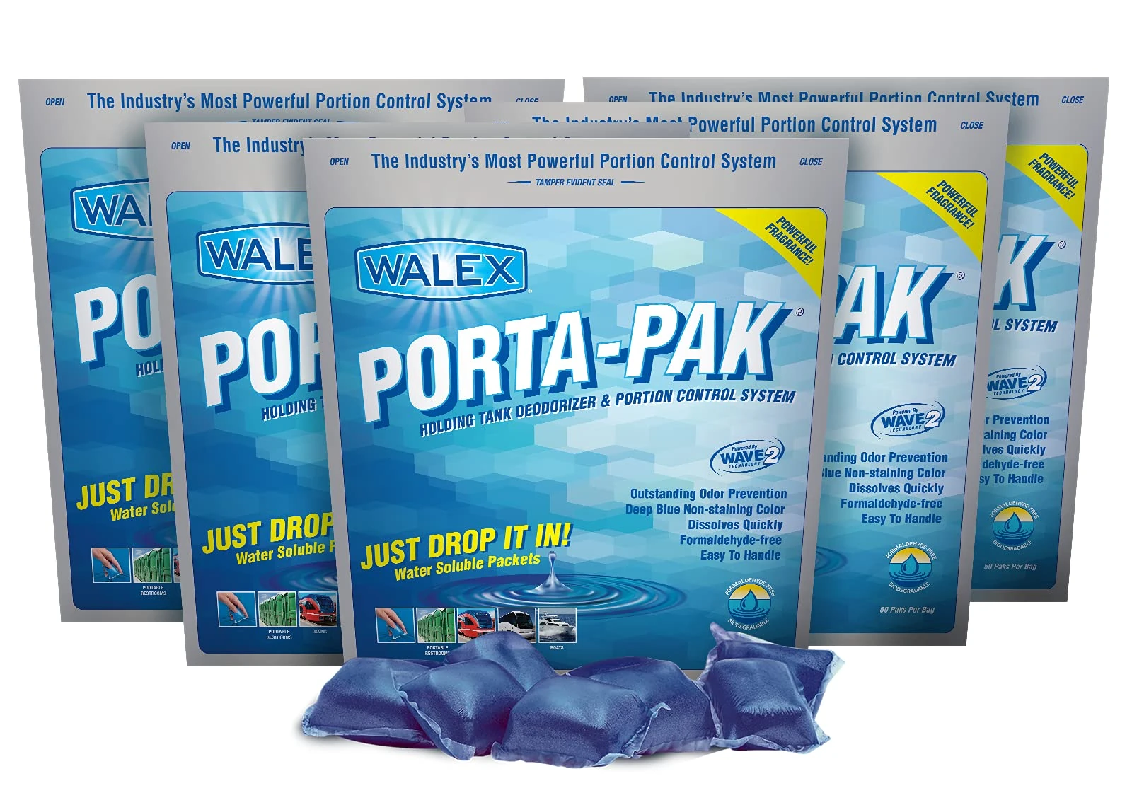 Walex TOI-1090200 Porta-Pak Holding Tank Deodorizer, (Pack of 250)
