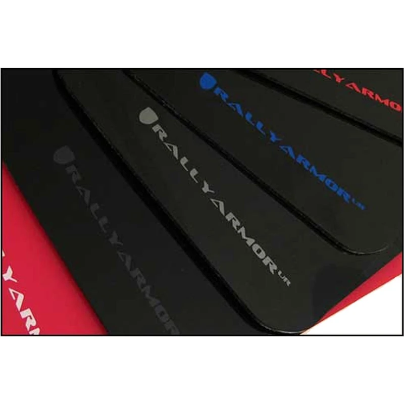 Rally Armor - Urethane Mud Flaps - EVO X, Black with Blue Logo by Rally Armor