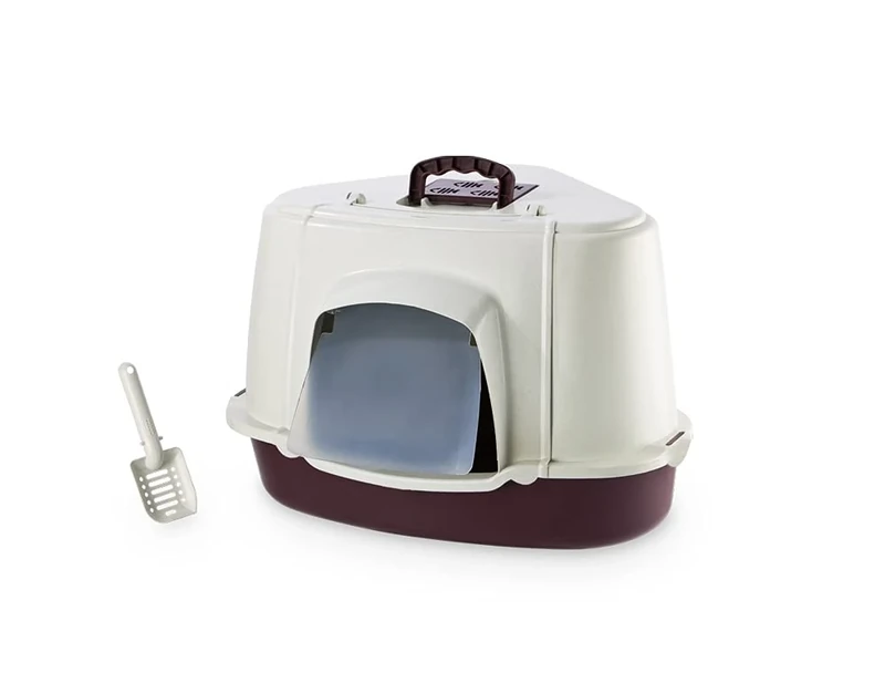 Nobby Cat Corner Toilet with Special Roof, Red