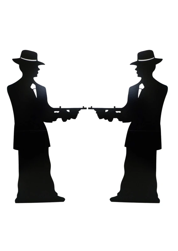 Star Cutouts SC206 Gangster Silhouette Double Pack – Cardboard Cutouts | Fun 1920s Party, Speakeasy & Fancy Dress Decoration